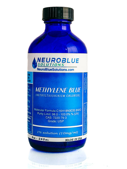 Methylene Blue USP Grade 8oz Bottle Refill - 1% Stock Solution