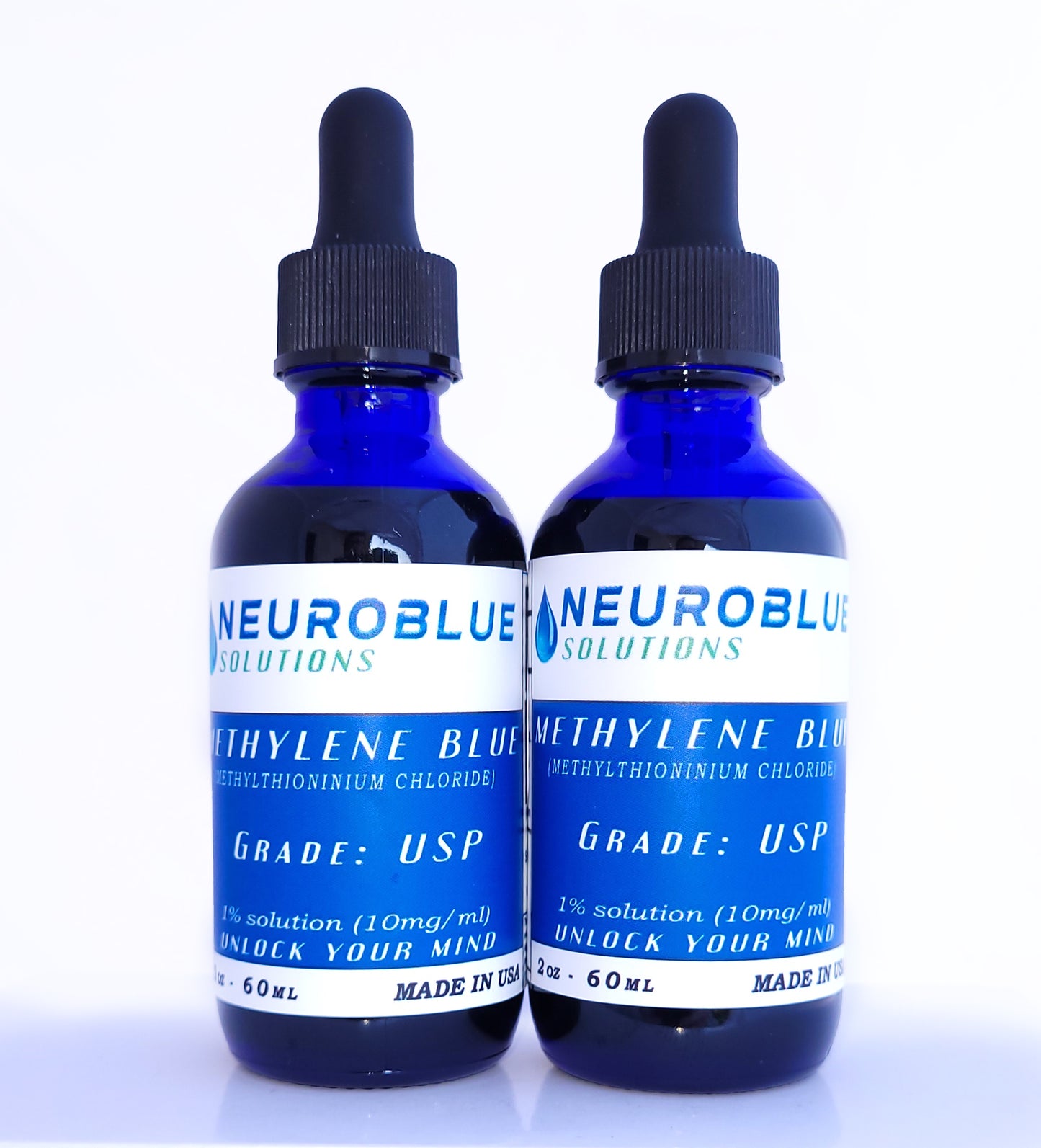 Two Pack! - Methylene Blue USP Grade 2oz Bottle Dropper